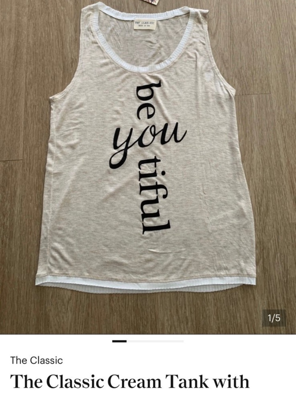 The Classic Cream Tank with Black Script